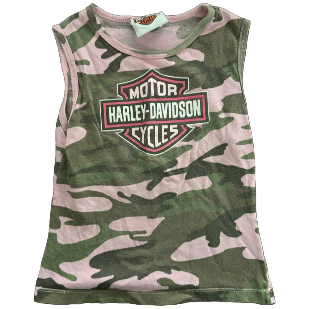 Harley Davidson Motorcycle Las Vegas,‎ NV gir's camo tank top sz 2-4